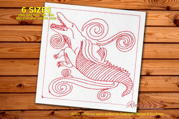 Creepy Crocodile with Opend Mouth Embroidery Review