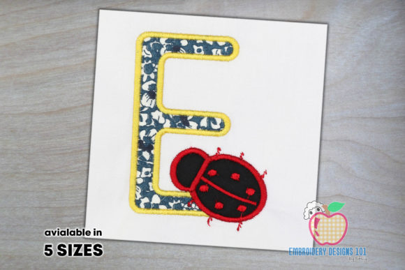 Letter E with a Ladybug Embroidery Design Review