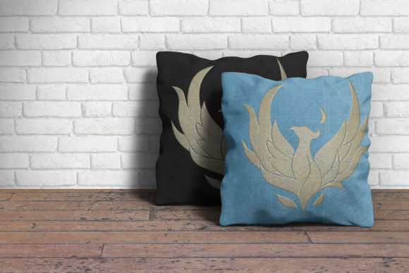 Phoenix Symbol: A Hand-Digitized Embroidery Design for Premium Sweatshirts