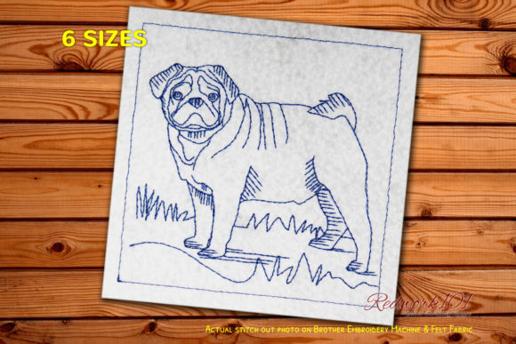 Pug Dog Lineart Embroidery Design Review