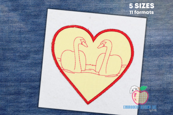 Swan Couple in Heart Applique: Design Review